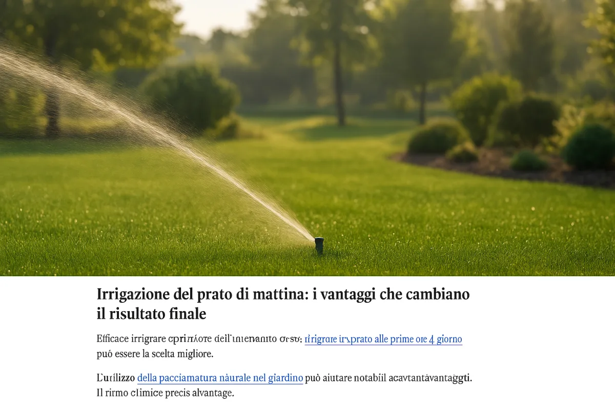 Irrigazione del prato di mattina: i vantaggi che cambiano il risultato finale