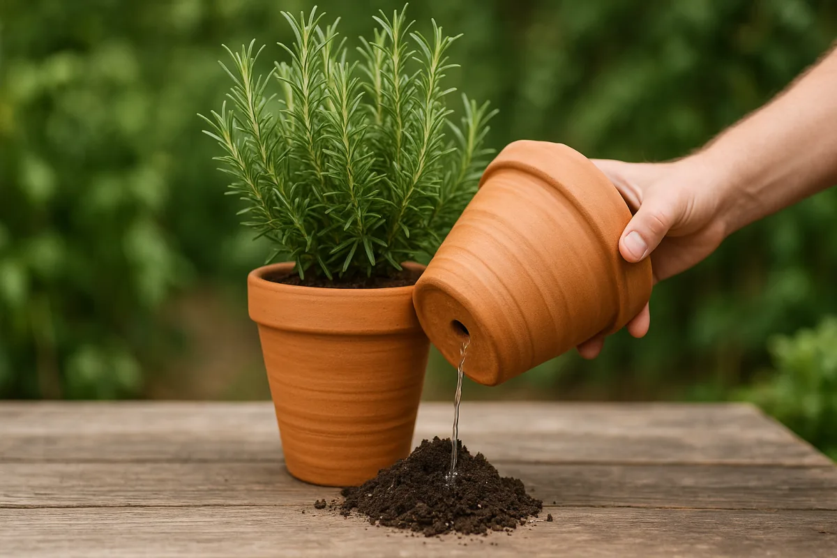 Vaso in terracotta per piante aromatiche: il drenaggio che fa la differenza