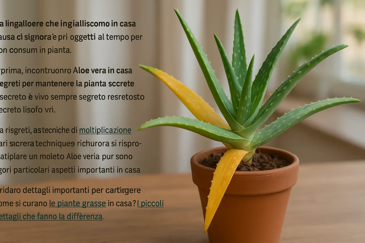 Foglie di aloe vera che ingialliscono in casa: la causa che si ignora sempre