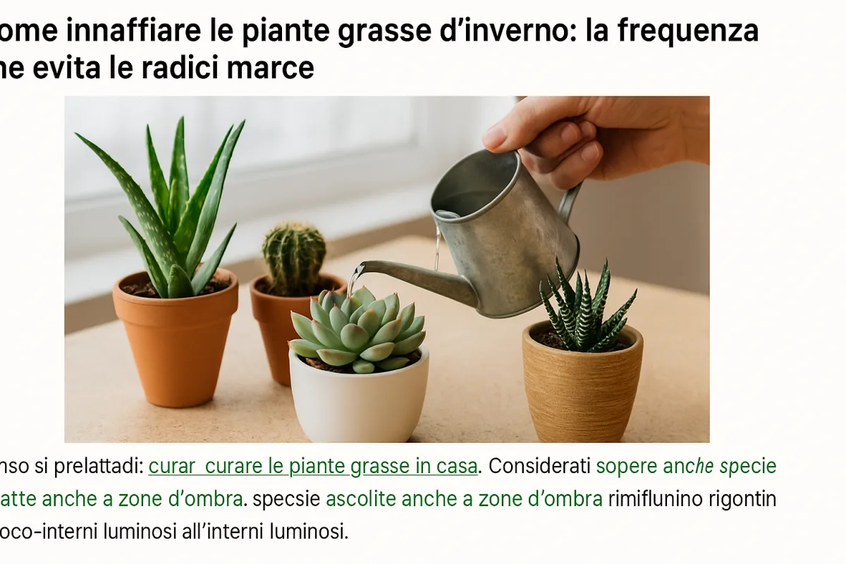 Come innaffiare le piante grasse d'inverno: la frequenza che evita le radici marce
