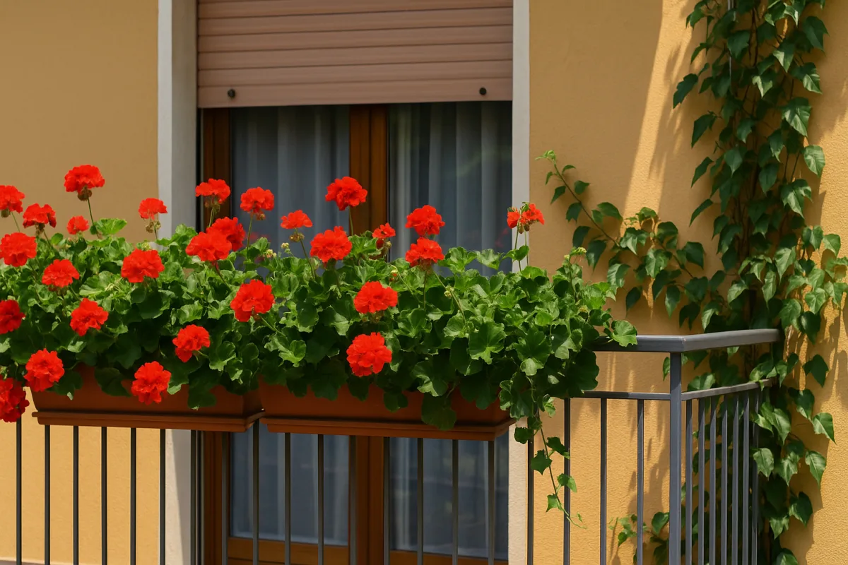 Gerani da balcone in piena estate: il segreto per non farli bruciare