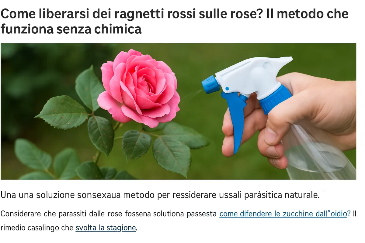 Come liberarsi dei ragnetti rossi sulle rose? il metodo che funziona senza chimica