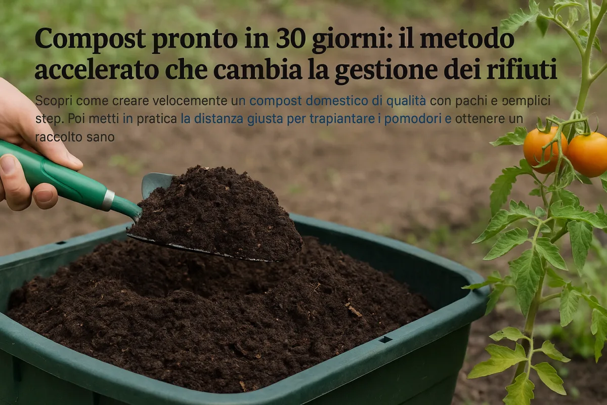 Compost pronto in 30 giorni: il metodo accelerato che cambia la gestione dei rifiuti