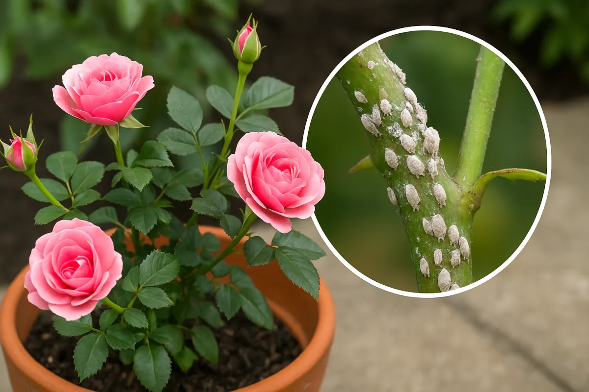 Cocciniglie sulle rose in vaso: riconoscerle subito evita danni irreversibili