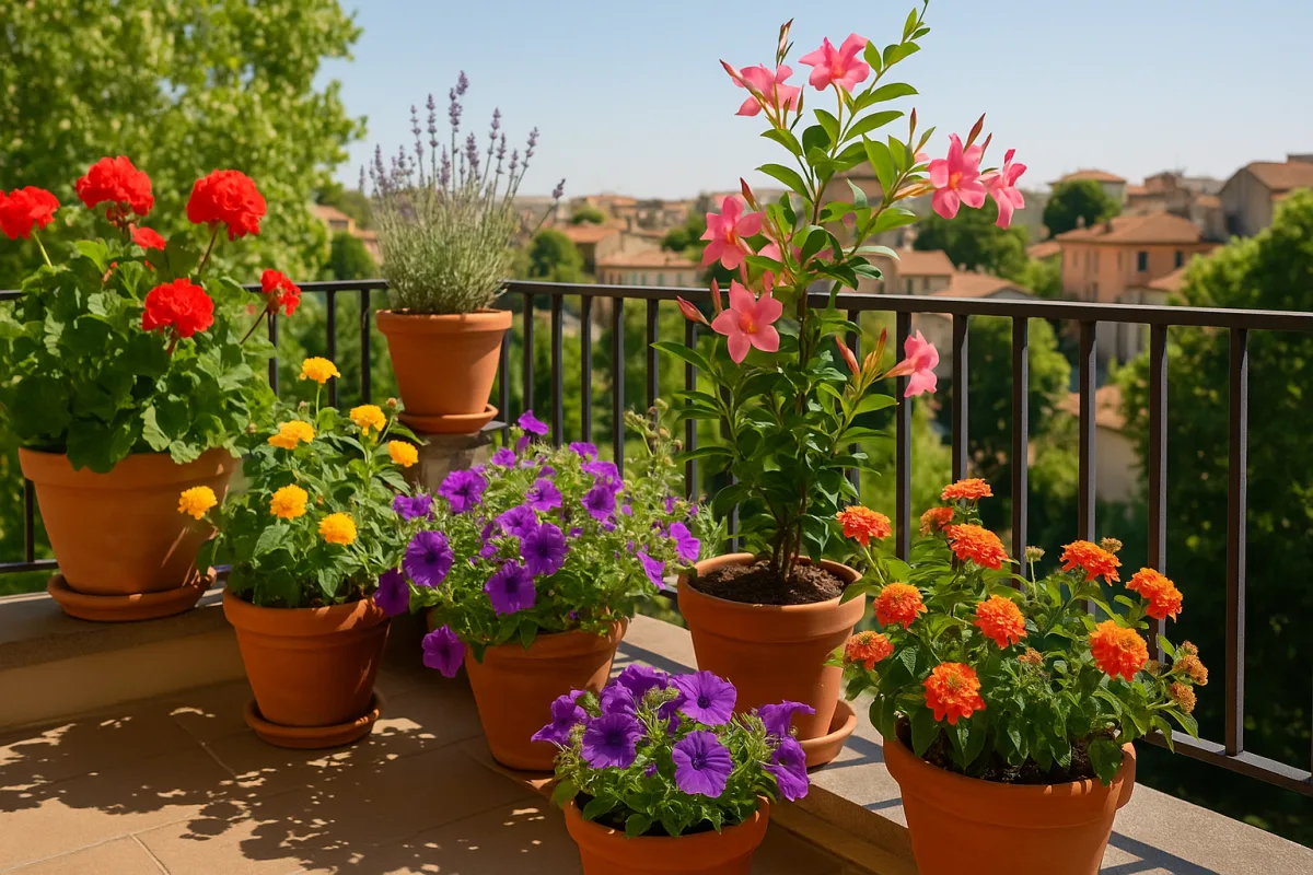 Balcone esposto a sud tutto il giorno: le scelte che salvano la fioritura