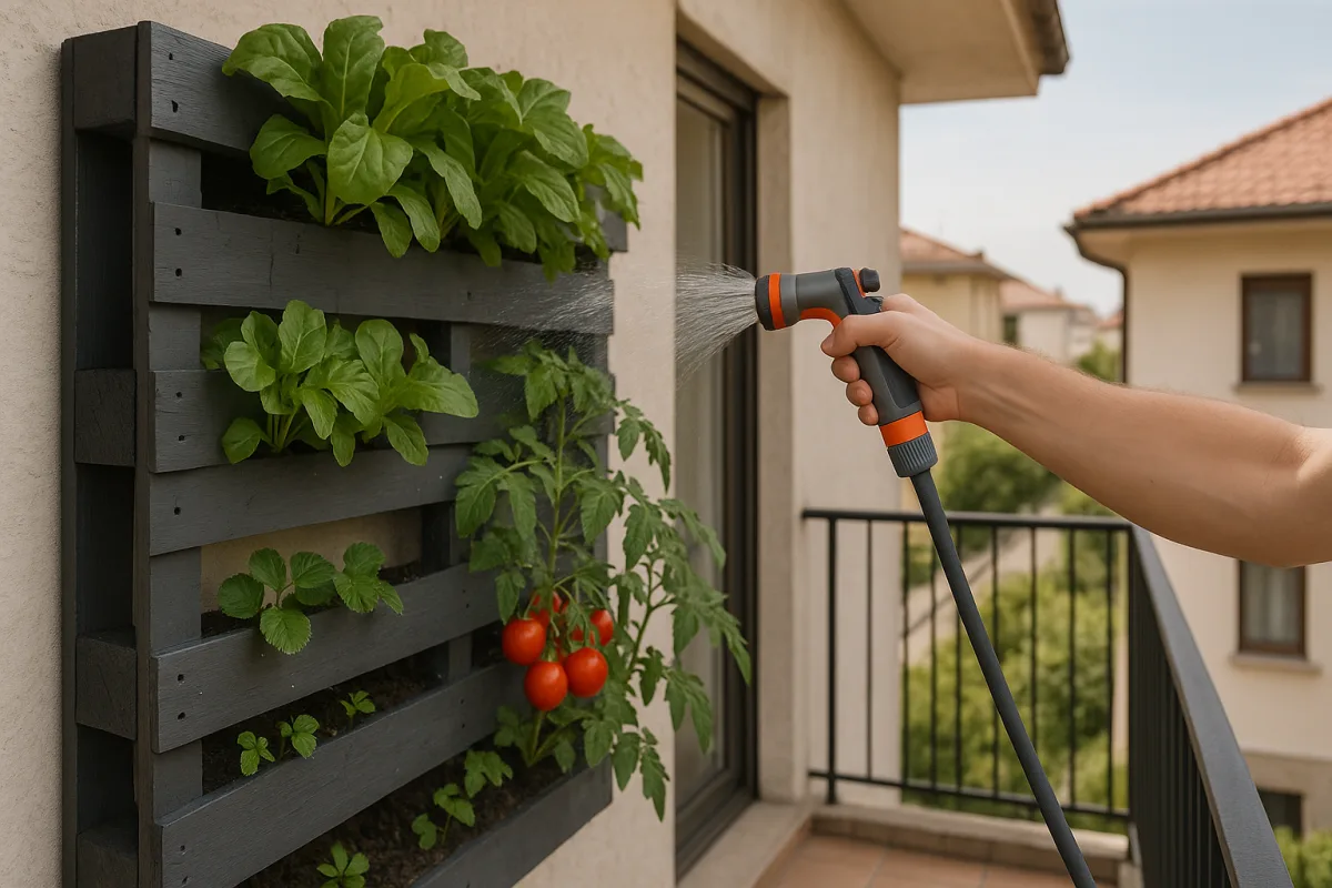 Irrigazione dell'orto verticale in balcone: il metodo che dimezza i consumi