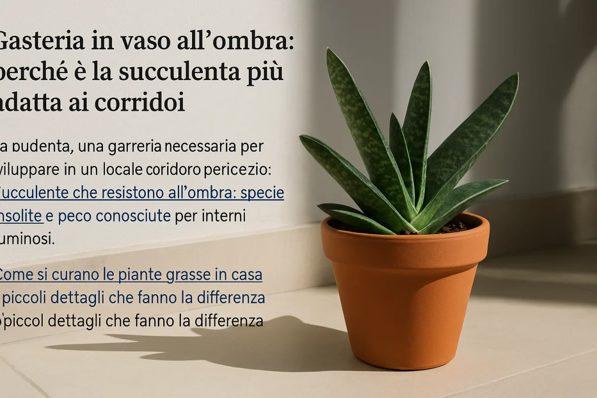 Gasteria in vaso all'ombra: perché è la succulent più adatta ai corridoi