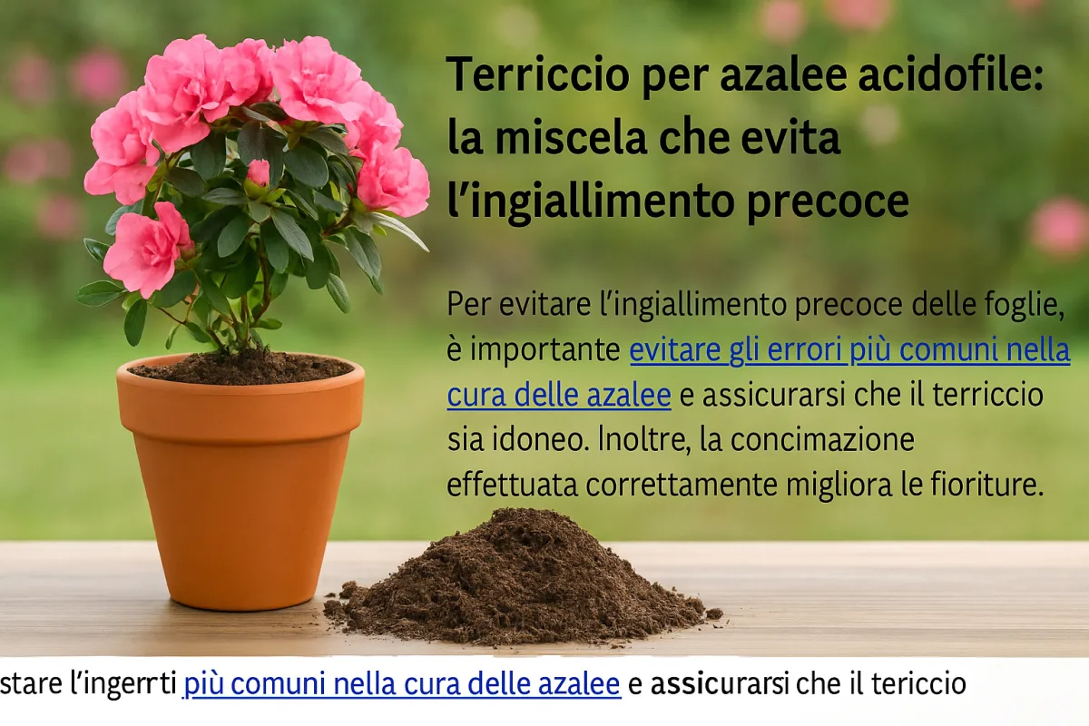 Terriccio per azalee acidofile: la miscela che evita l'ingiallimento precoce