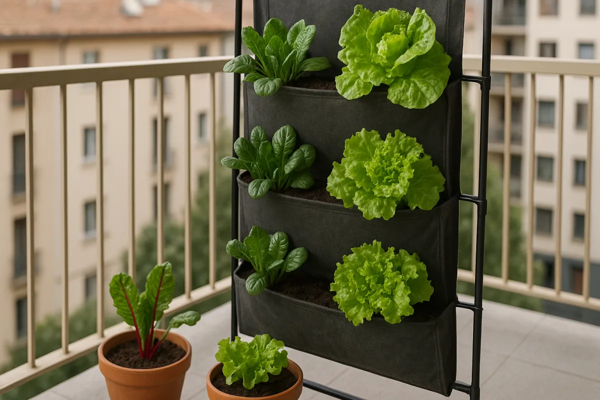 Orto verticale sul balcone a nord: le verdure che crescono lo stesso