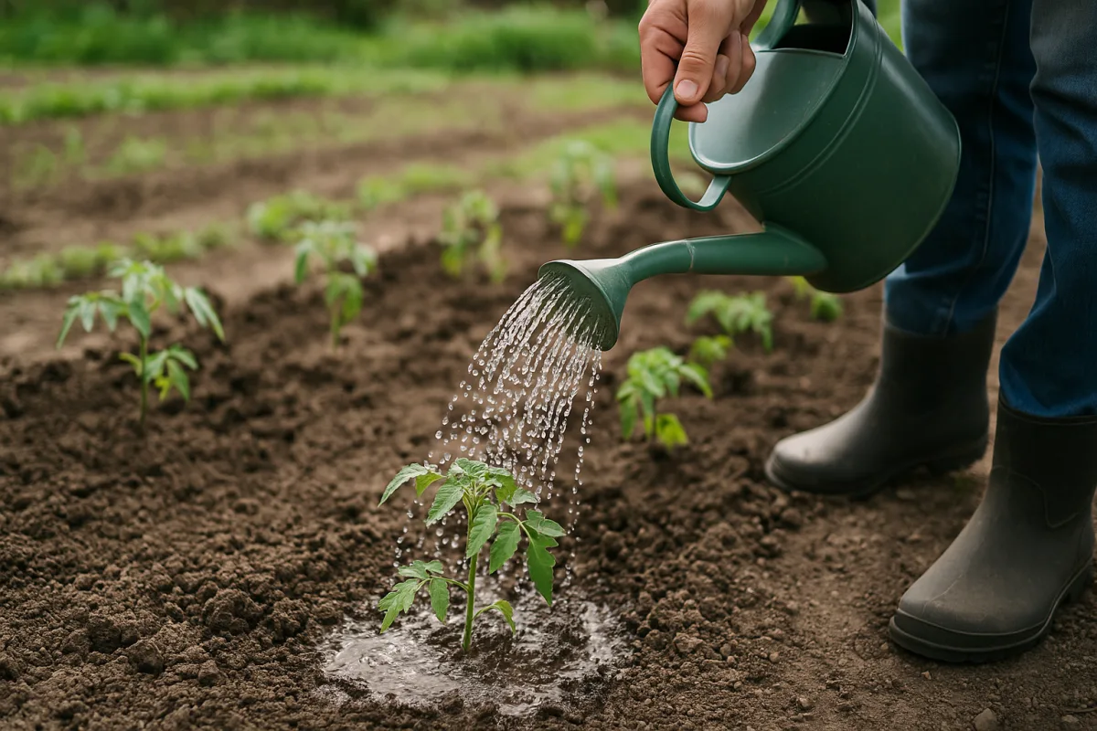 Irrigare i pomodori dopo il trapianto: la frequenza che salva le giovani piantine