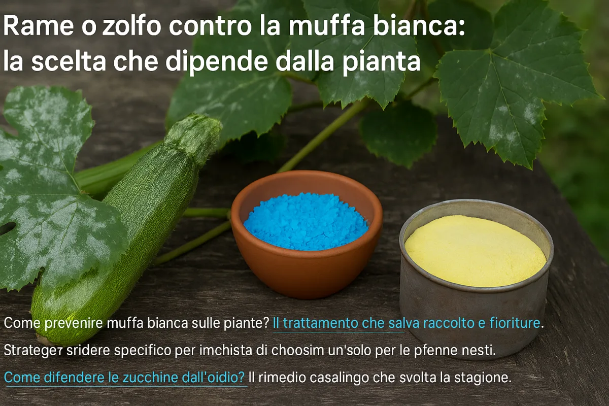 Rame o zolfo contro la muffa bianca: la scelta che dipende dalla pianta