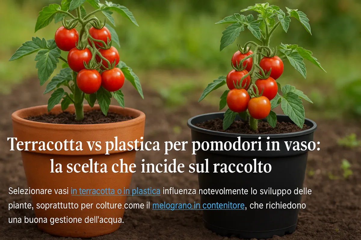 Terracotta vs plastica per pomodori in vaso: la scelta che incide sul raccolto